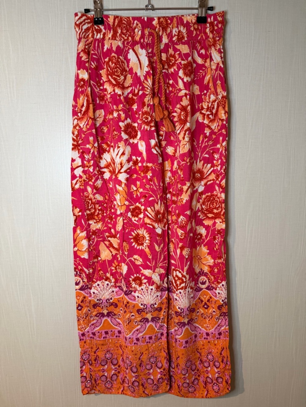Anthropologie Kari Boho Floral Wide-Leg Wovne Pajama Pants Small - Picture 2 of 6